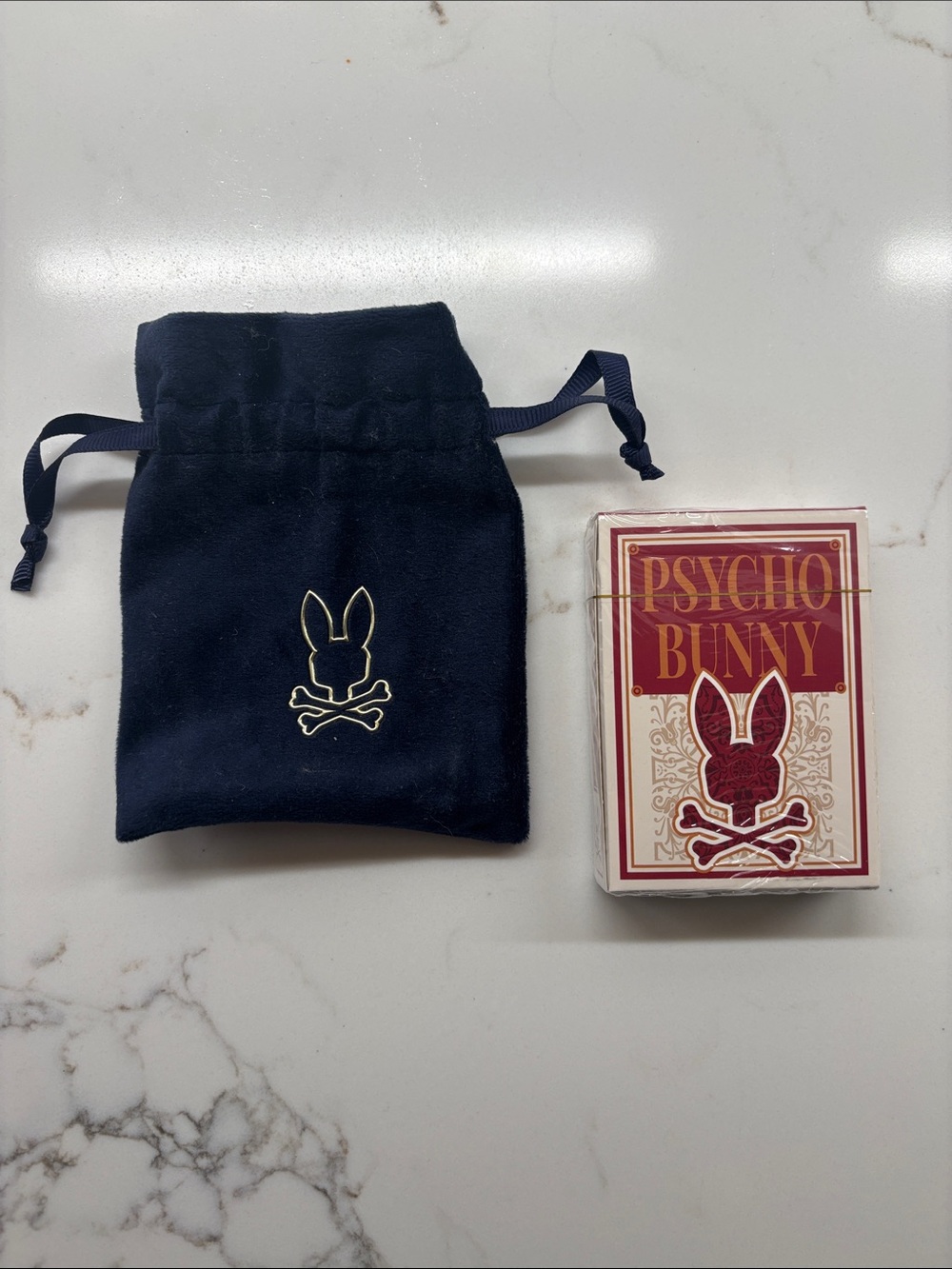 NEW Psycho Bunny Deck of Cards with velvet bag